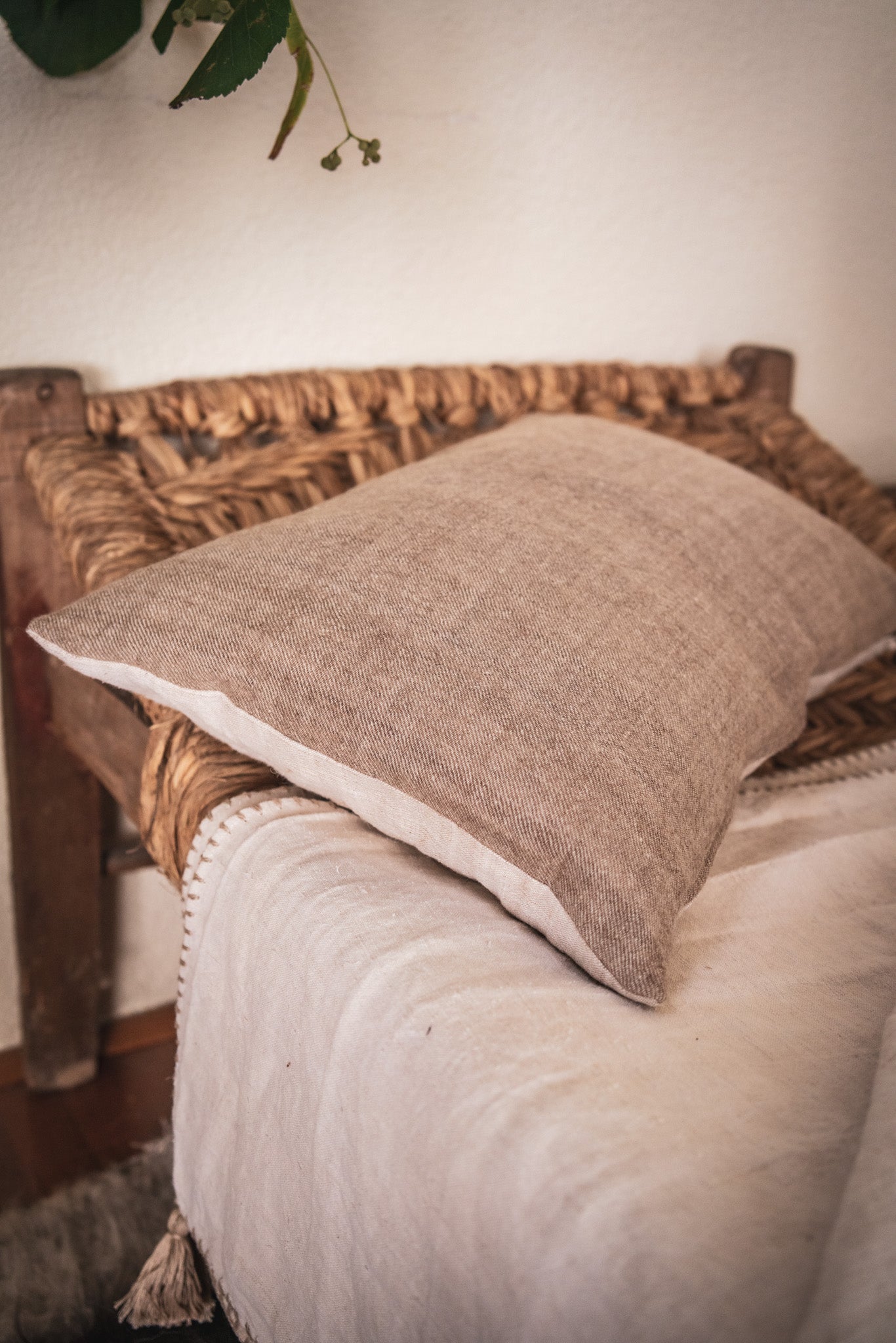 Pillow: Antique handwoven decorative pillow, Bulgarian wool - P375