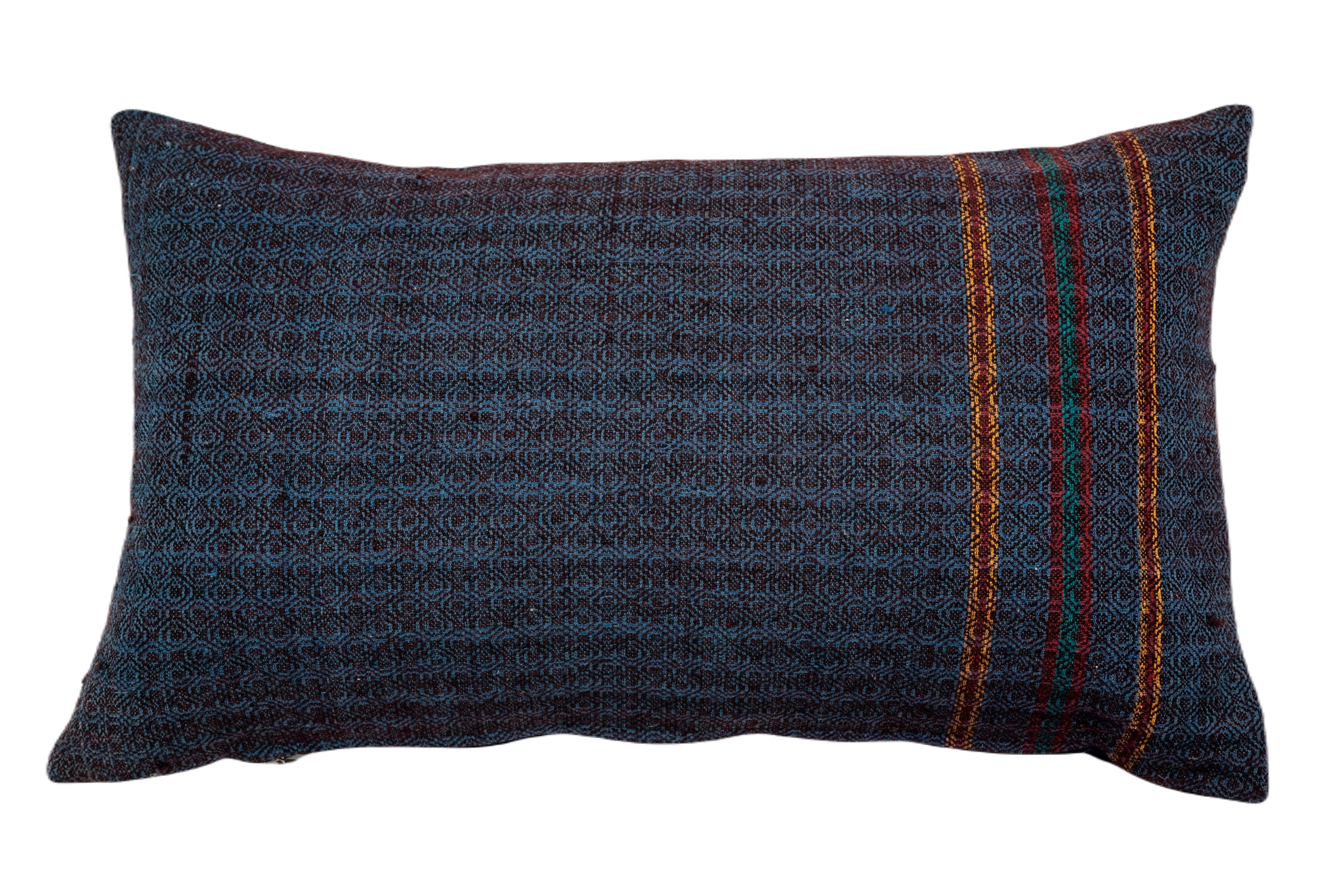 Pillow: Antique handwoven decorative pillow, Romanian wool - P386