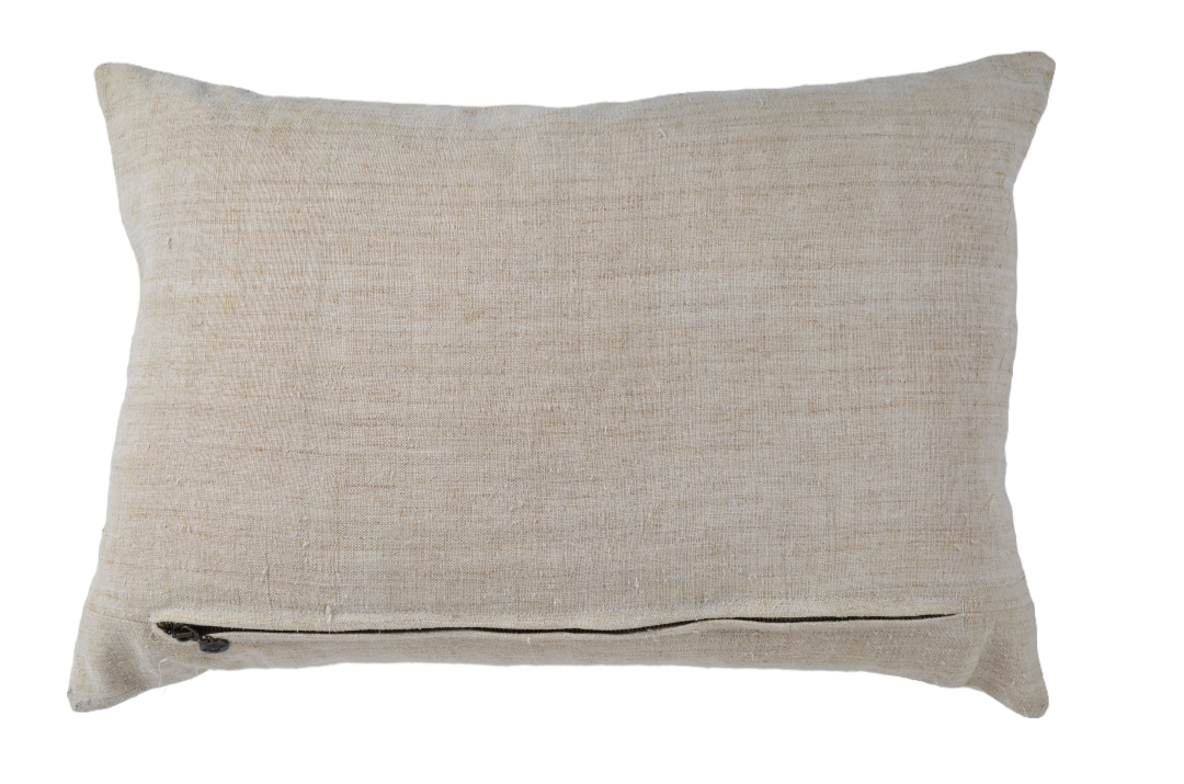 Pillow: Embroidered handwoven antique Hungarian hemp - P504