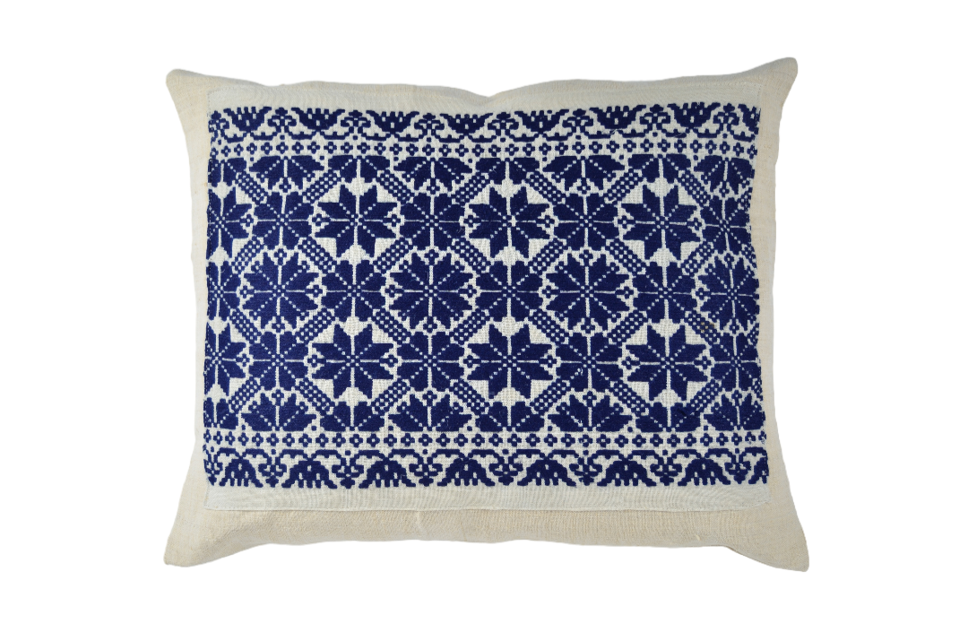Pillow: Embroidered handwoven antique Hungarian hemp - P499