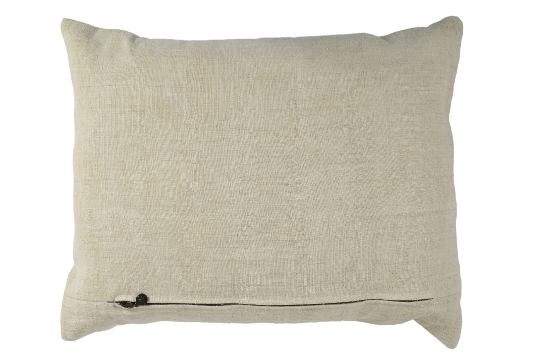 Pillow: Embroidered handwoven antique Hungarian hemp - P502