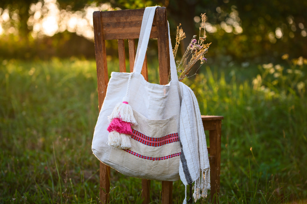 Carry Bag: Handwoven antique Hungarian outlet hemp