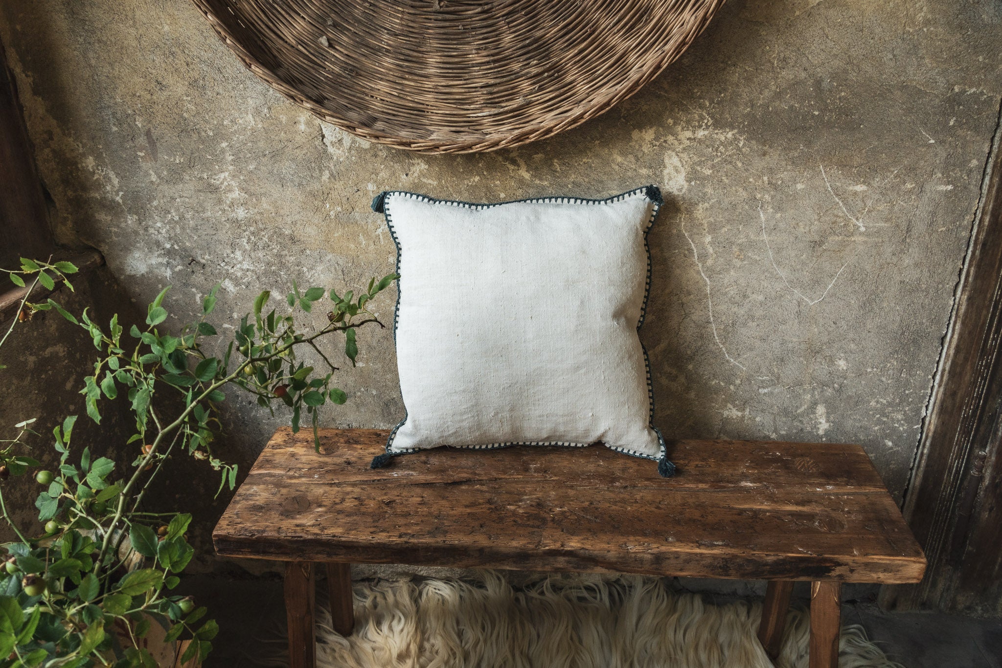 Pillow: Antique handwoven decorative pillow - P387