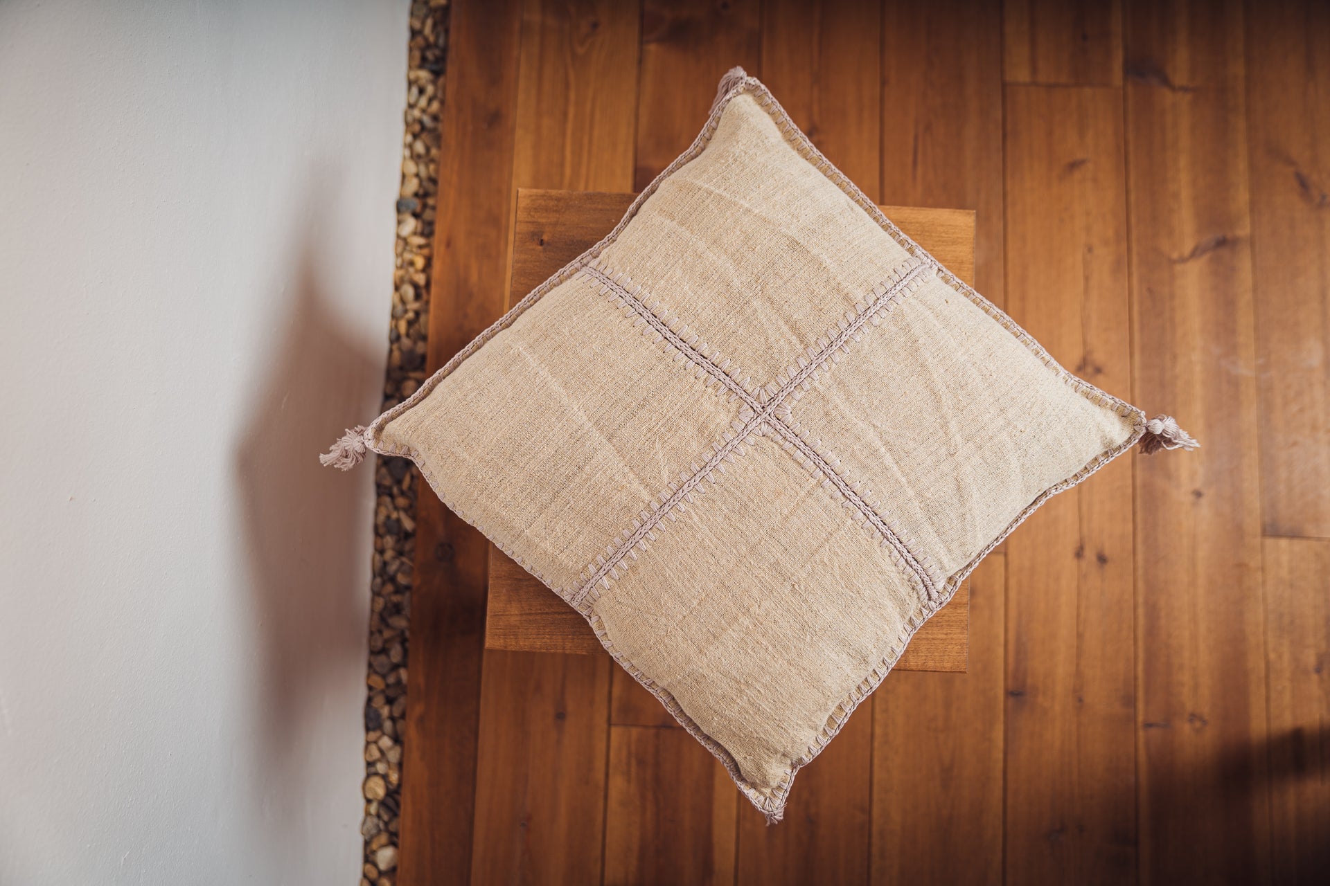 Pillow: Antique Hungarian handwoven hemp, hand stitched - P456