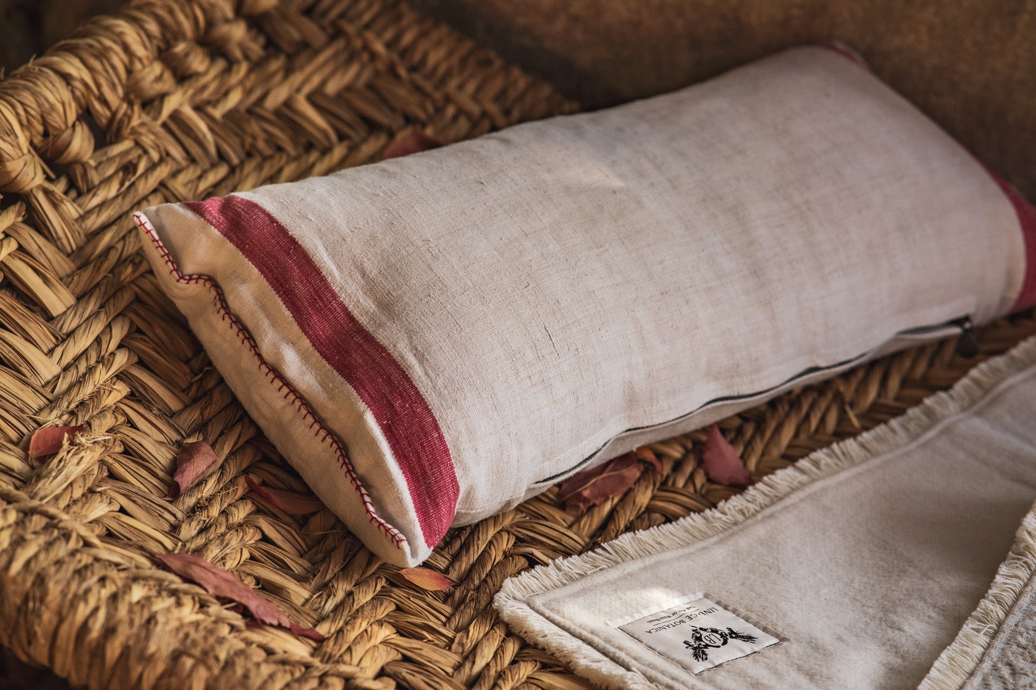 Pillow: Antique handwoven decorative pillow, Hungarian hemp - P125