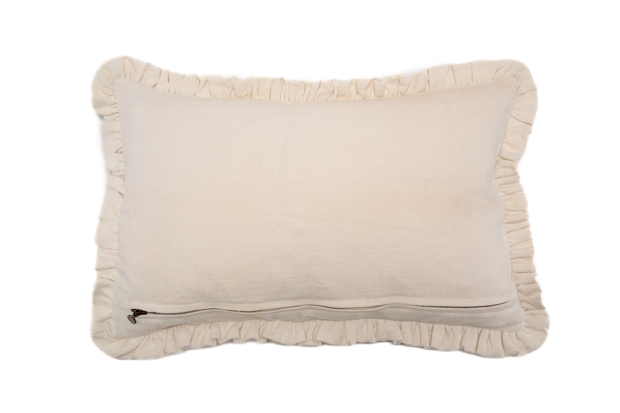 Pillow: Antique handwoven decorative pillow with flair, Bulgarian cotton - P403