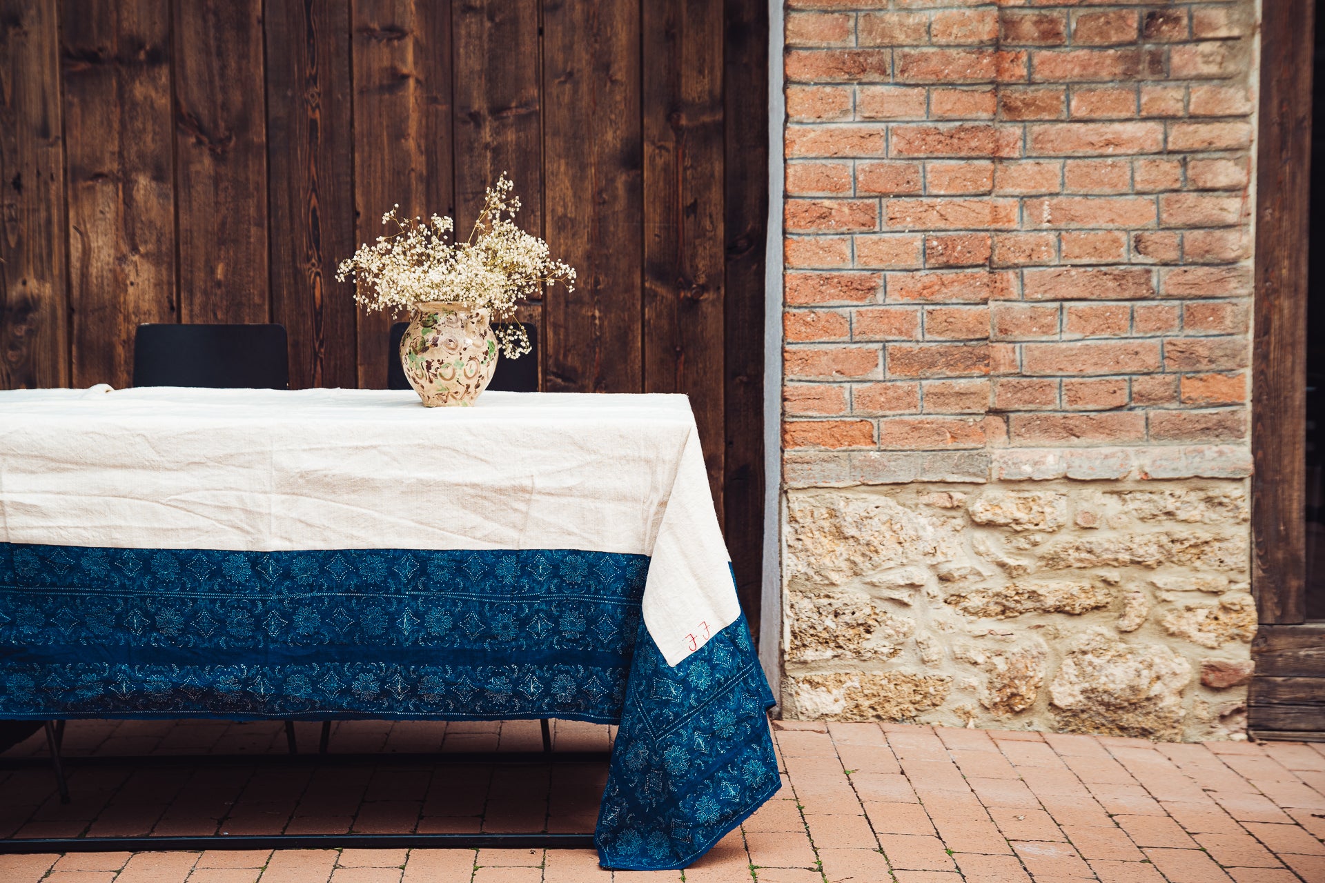 Table Cloth: Antique handwoven Hungarian hemp - TW113