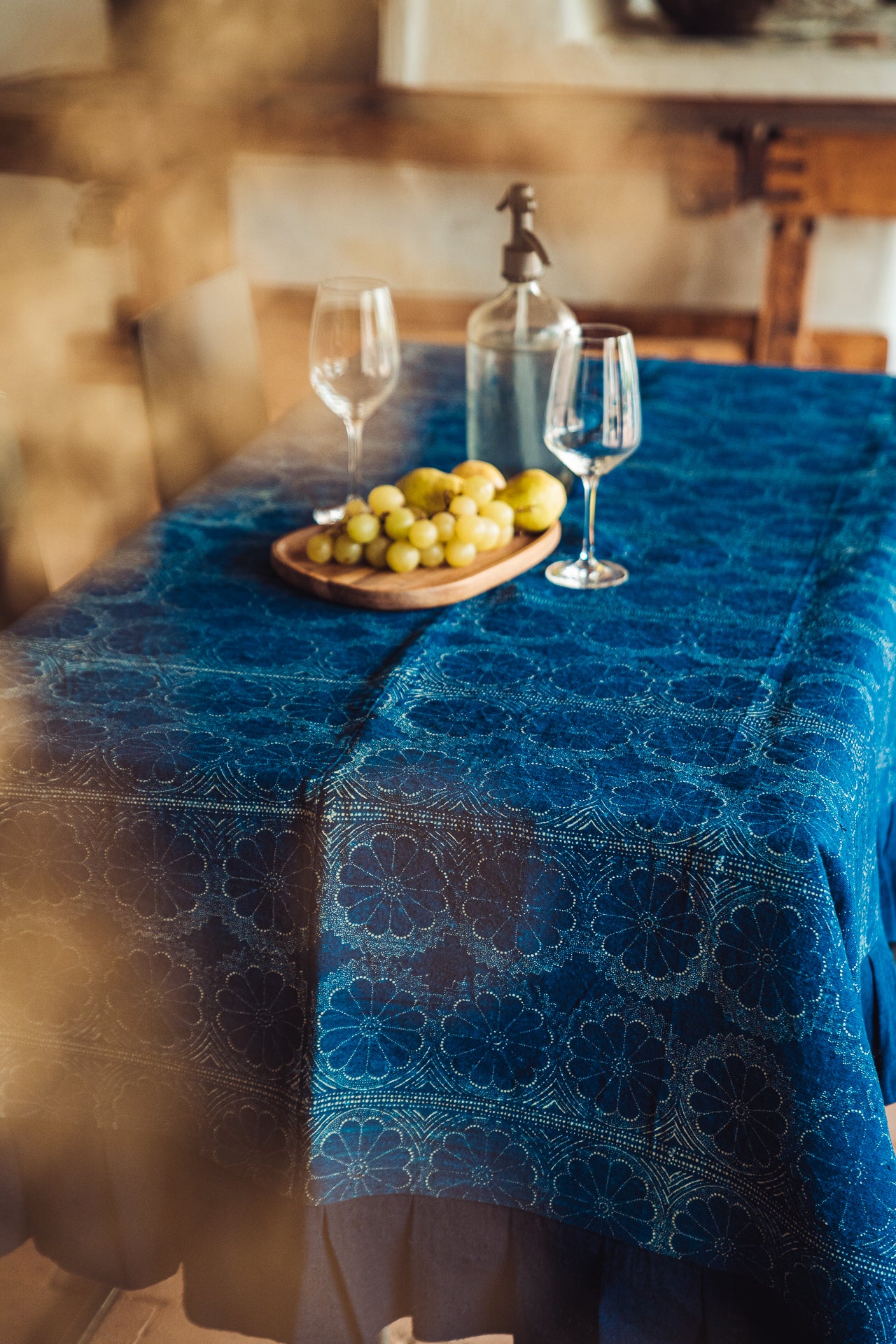 Table Cloth: Antique handwoven Hungarian hemp - TW116