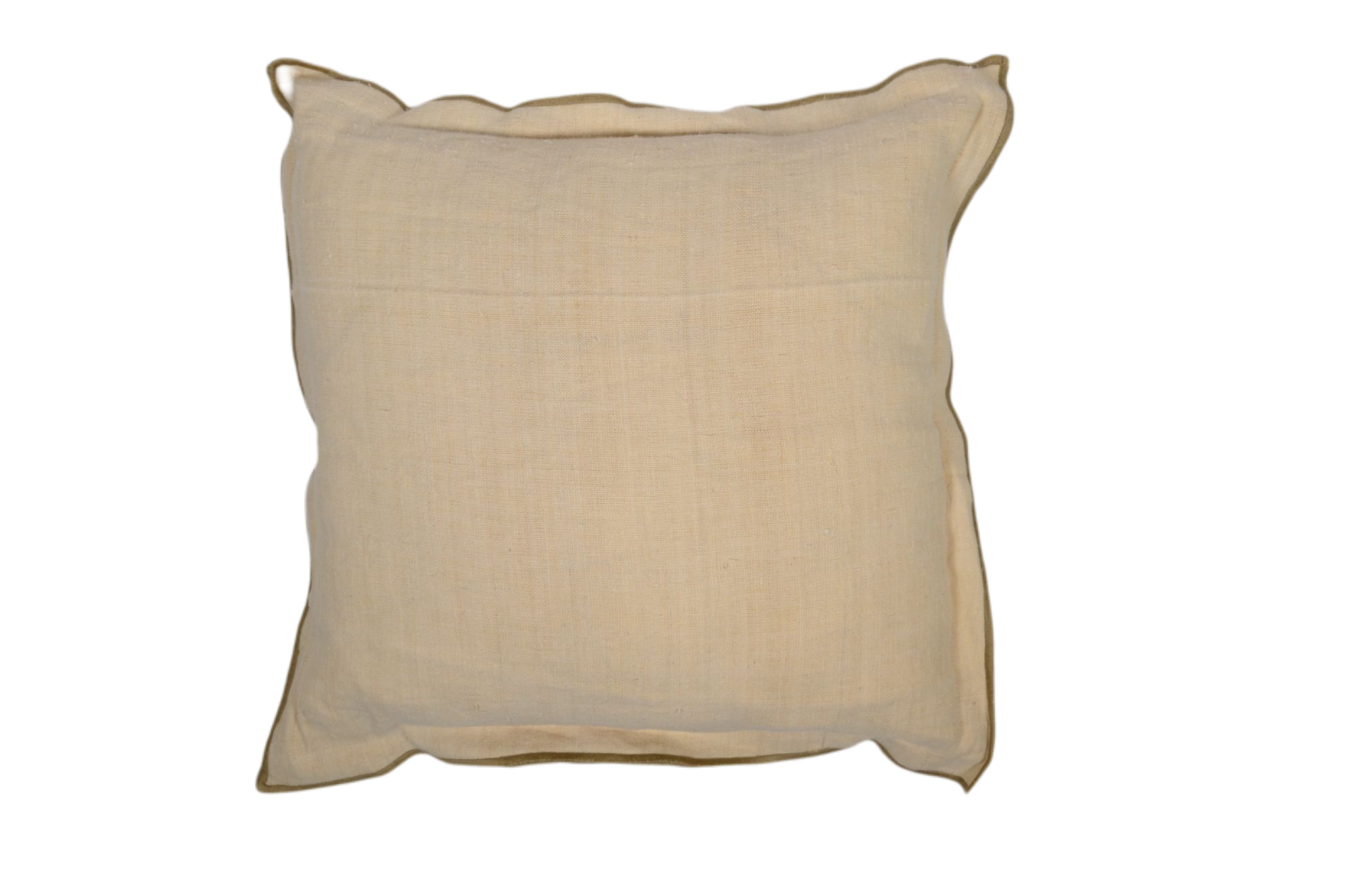 Pillow: Antique handwoven decorative pillow with Taupe trim- P466