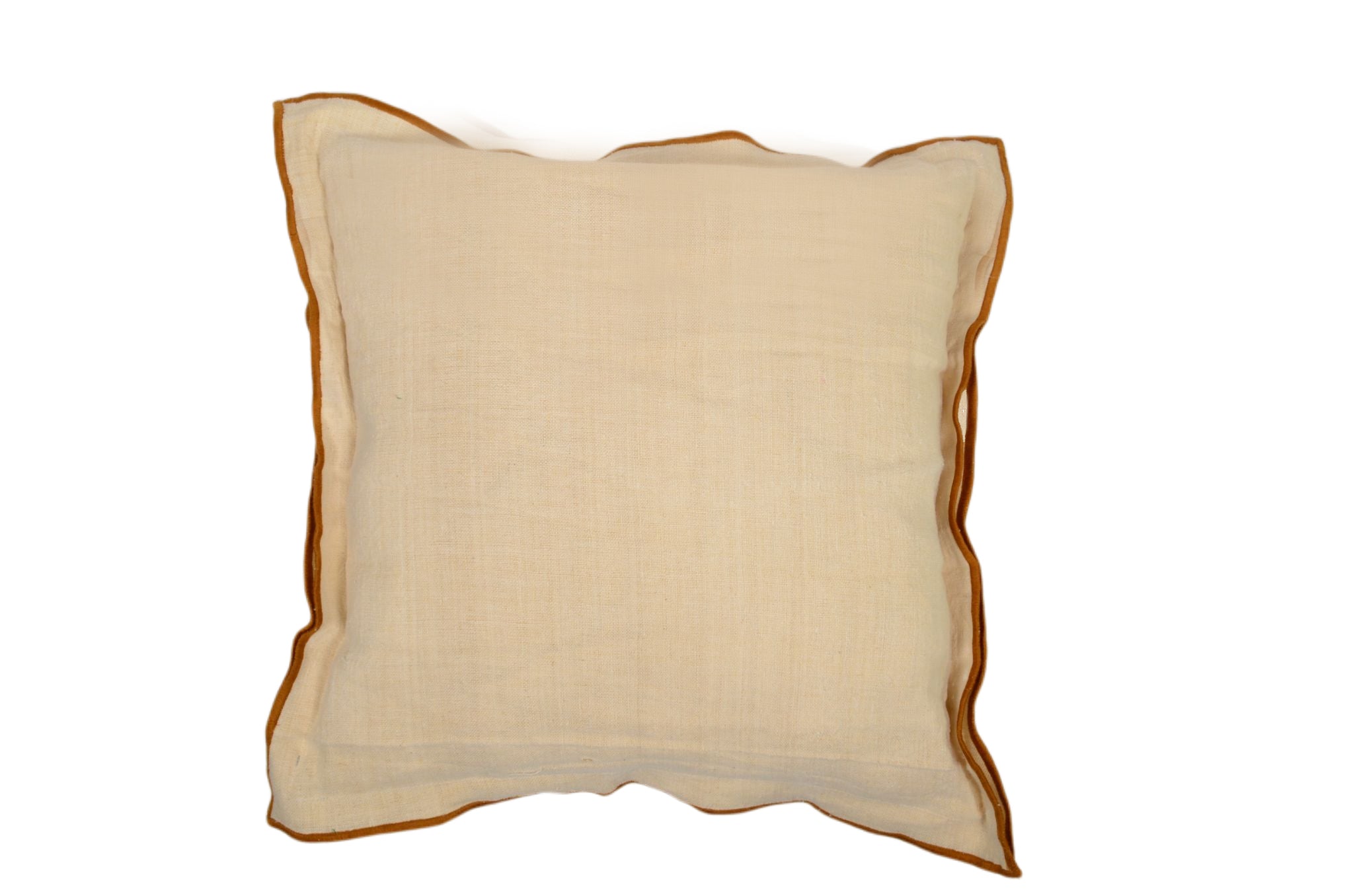 Pillow: Antique handwoven decorative pillow with cinnamon trim- P468